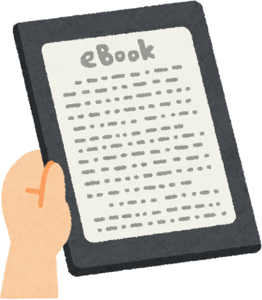 Illustration of Hand Holding an E-Book Reader